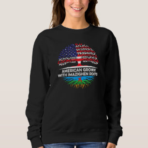 Camiseta Americano Cresceu com Imazighen Roots Engraçado Be