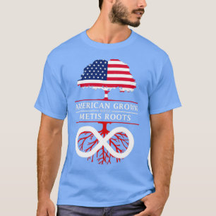 Camiseta Americano cresceu com Metis Roots