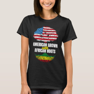 Camiseta Americano Cresceu com Raízes Africanas História Ne