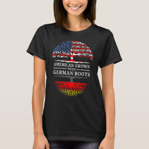 Camiseta Americano Cresceu com Raízes Alemãs E Árvore De Ba