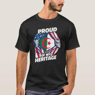 Camiseta Americano cresceu com raízes argelinas orgulhosas 