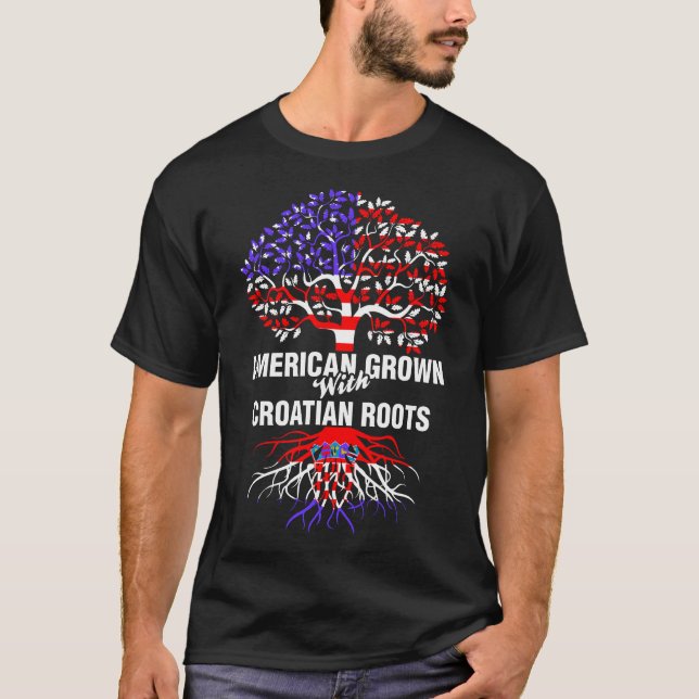 Camiseta Americano cresceu com raízes croatas (Frente)