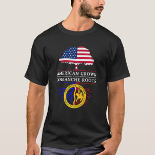 Camiseta Americano Cresceu com Raízes de Nação Comanche 