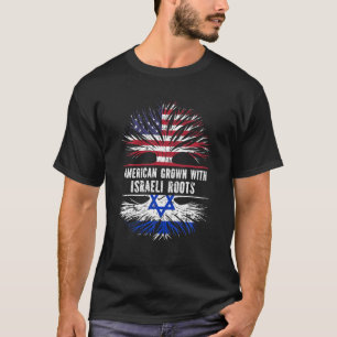 Camiseta Americano cresceu com raízes israelenses, EUA, ba