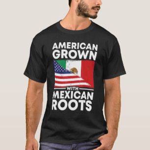 Camiseta Americano cresceu com raízes mexicanas e bandeira
