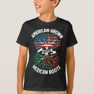 Camiseta Americano cresceu com raízes mexicanas México EUA