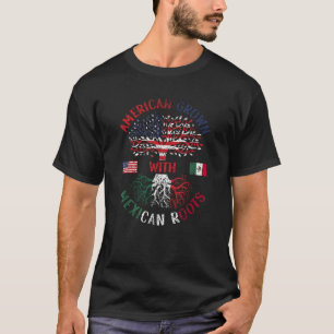 Camiseta Americano cresceu com raízes mexicanas México EUA 