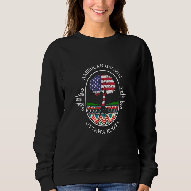 Camiseta Americano cresceu com raízes nativas na tribo Otta (Frente)