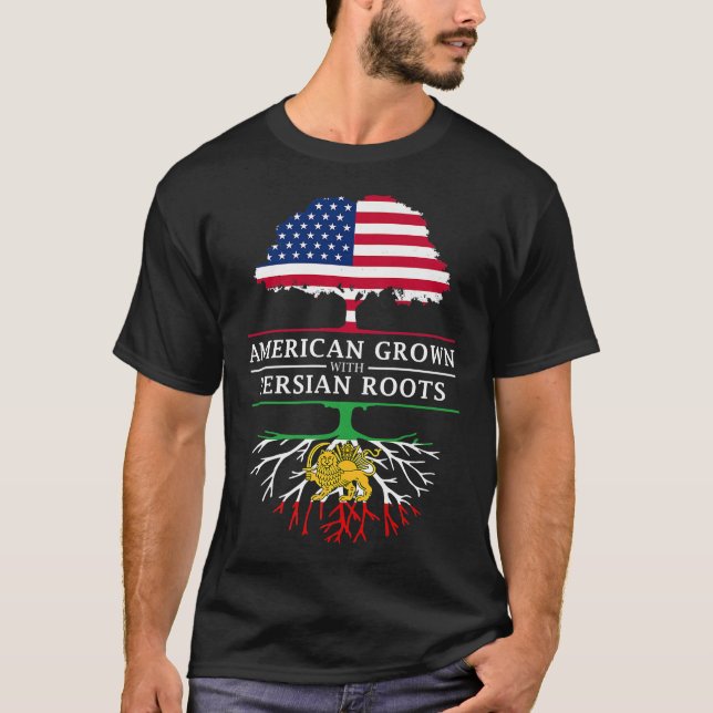 Camiseta Americano cresceu com Raízes Persas Premium  (Frente)