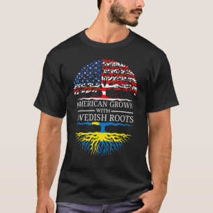 Camiseta Americano Cresceu Com Raízes Suecas E Sinalizador