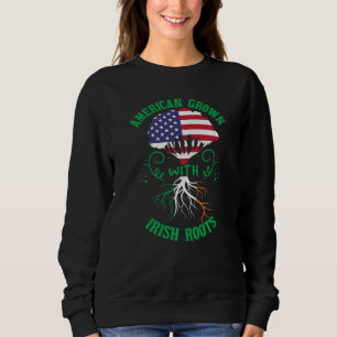 Camiseta Americano Cresceu Irlandês Raízes Irlanda Bandeira