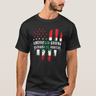 Camiseta Americano cresceu Libanês Raízes Libanesas Bandeir