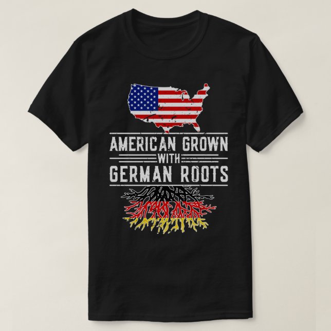 Camiseta Americano Cresceu no Orgulho das Raízes Alemãs na  (Frente do Design)
