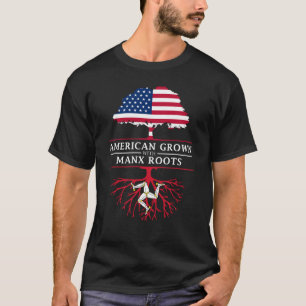 Camiseta Americano crescido com a ilha Manx   das raizes do