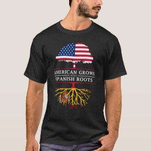 Camiseta Americano crescido com design da espanha   das