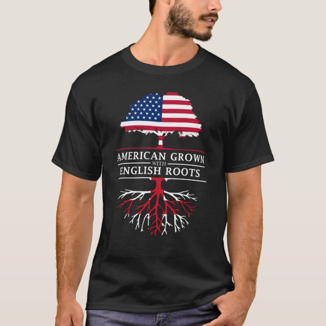 Camiseta Americano crescido com design de Inglaterra   das (Frente)