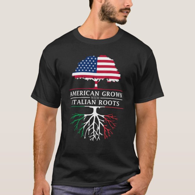 Camiseta Americano crescido com design de Italia   das (Frente)