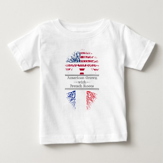 Camiseta Americano crescido com o presente francês do (Frente)