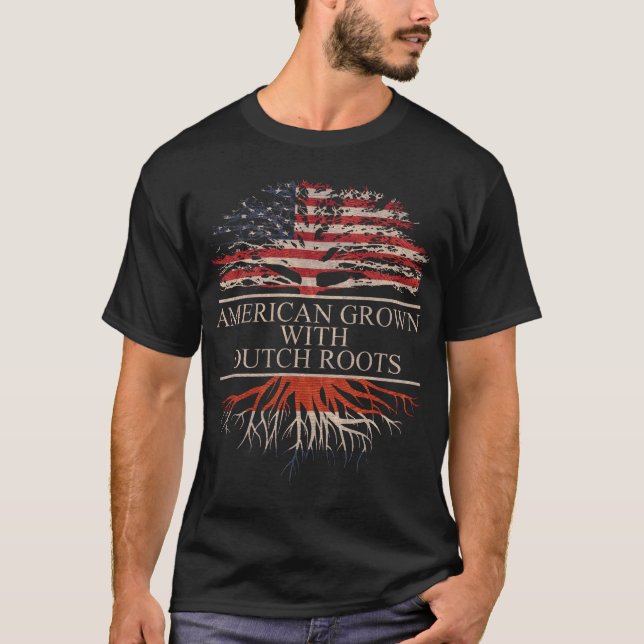 Camiseta Americano crescido com raízes holandesas (Frente)