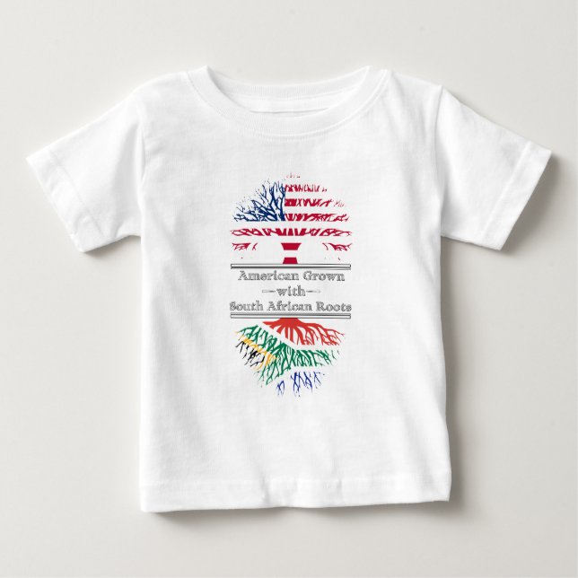 Camiseta Americano crescido com sul - raizes africanas (Frente)