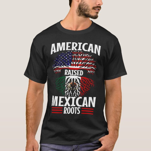 Camiseta Americano criado com raízes mexicanas (Frente)