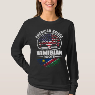 Camiseta Americano Criado Com Raízes Namibianas Namibiano N