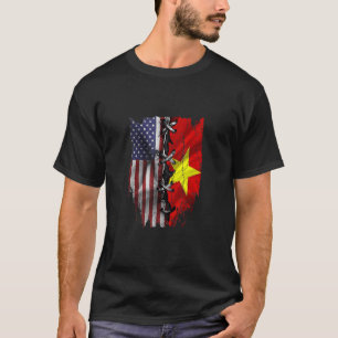 Camiseta Americano cultiva vietnamita raízes nos EUA Bandei