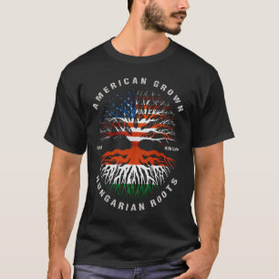 Camiseta Americano Cultivo de Raízes Húngaras Bandeira T-Sh