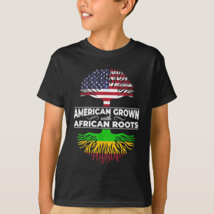 Camiseta Americano Cultivou Raízes Africanas EUA Bandeira H