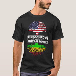 Camiseta Americano Cultivou Raízes Africanas EUA Bandeira H