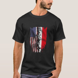 Camiseta Americano Cultivou Raízes Indonésias EUA Bandeira 