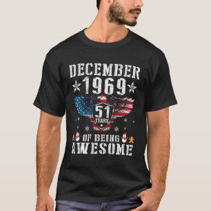 Camiseta Americano Em Dezembro De 1969 Aniversário De 51 An