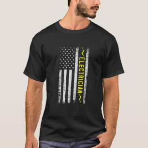 Camiseta Americano Flag Eletricista Lineman Lin