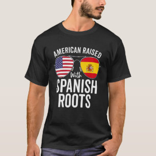 Camiseta Americano Levantado Com Raízes Espanholas Bandeira