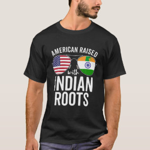 Camiseta Americano Levantado com Raízes Indianas EUA Índia 