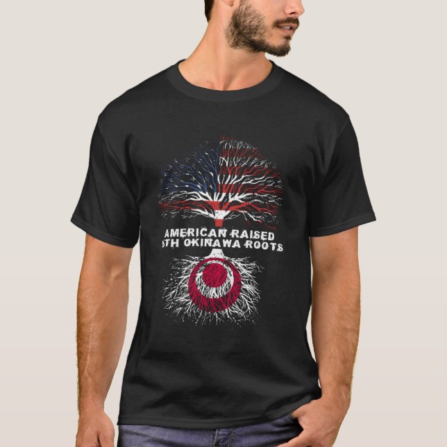 Camiseta Americano Levantado com Raízes Japonesas de Okinaw (Frente)