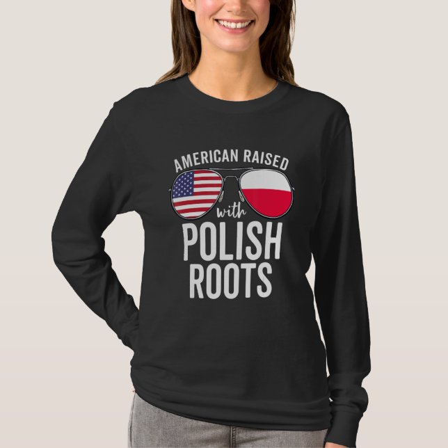 Camiseta Americano Levantado Com Raízes Poloneses Polônia (Frente)
