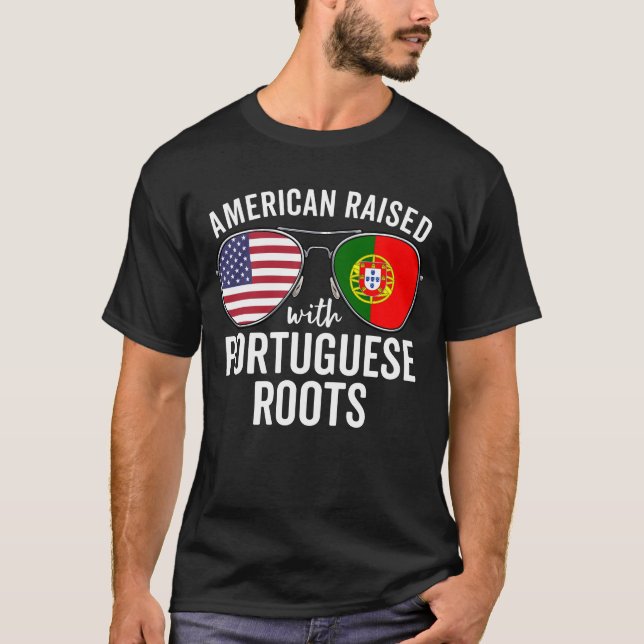 Camiseta Americano Levantado com Raízes Portuguesas (Frente)