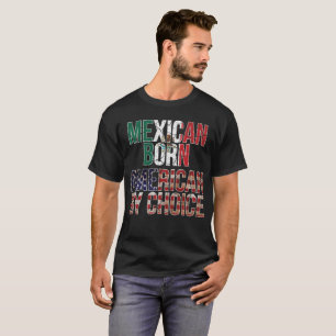 Camiseta Americano nascido mexicano pela bandeira nacional