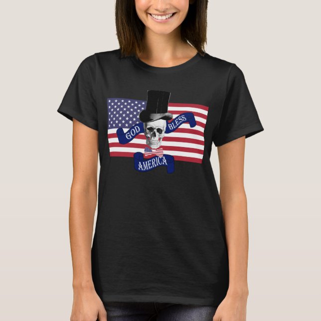 Camiseta Americano patriota engraçado (Frente)