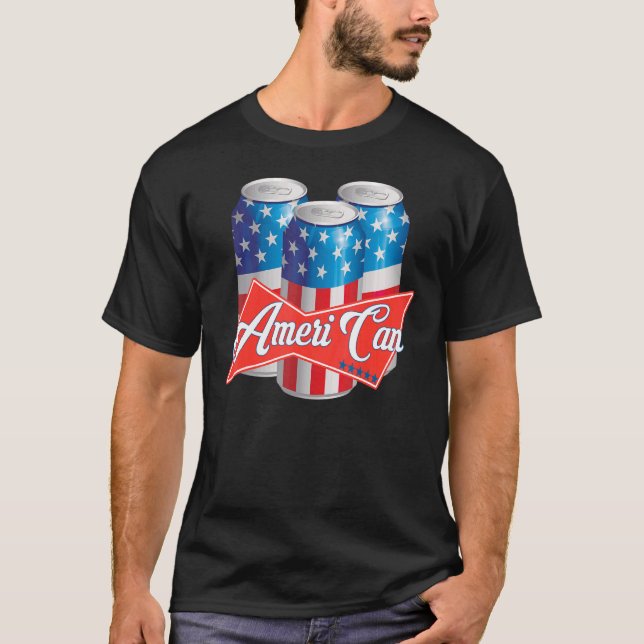 Camiseta Americano pode ser Bebendo Patriótico Murica Orgul (Frente)