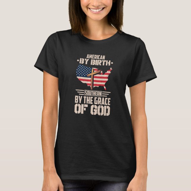 Camiseta Americano Por Birth Southern Pela Graça De Deus 3 (Frente)