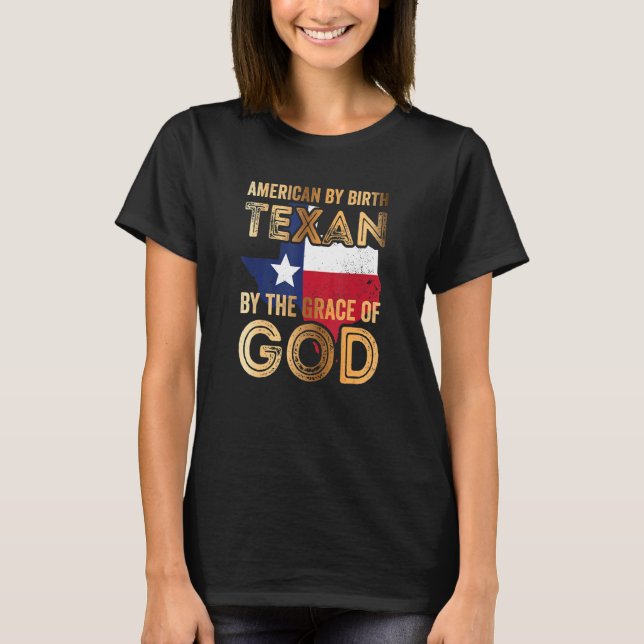 Camiseta Americano Por Nascimento Texano Pela Graça De Deus (Frente)