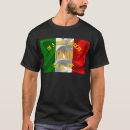 Camiseta Americano salvar, italiano em letras Dourados
