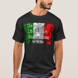 Camiseta Americano salvar, italiano em preto & branco