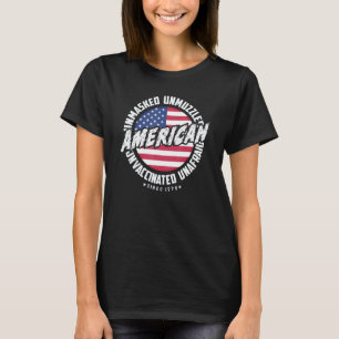 Camiseta Americano sem máscara sem muzzle não vacinado sem 