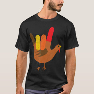 Camiseta Americano,Sinal,Língua,Feliz,Ação de Graças,Turqui