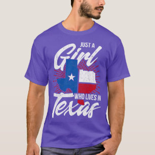 Camiseta Americano USA Apenas Uma Garota Que Mora No Texas