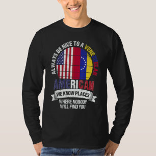 Camiseta Americano venezuelano Conhecemos Lugares onde Vene