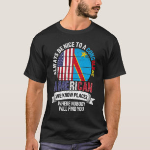 Camiseta Americanos Congoleses Conhecemos Lugares onde Coun
